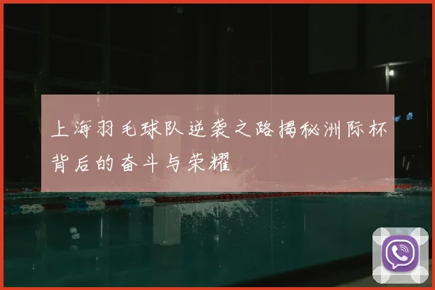 上海羽毛球队逆袭之路揭秘洲际杯背后的奋斗与荣耀