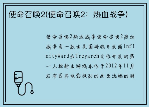 使命召唤2(使命召唤2：热血战争)